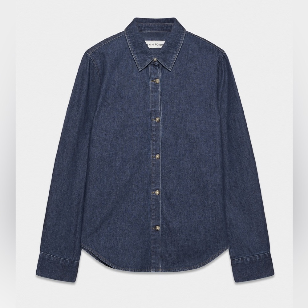Aritzia Denim Blue Button-Up Shirt